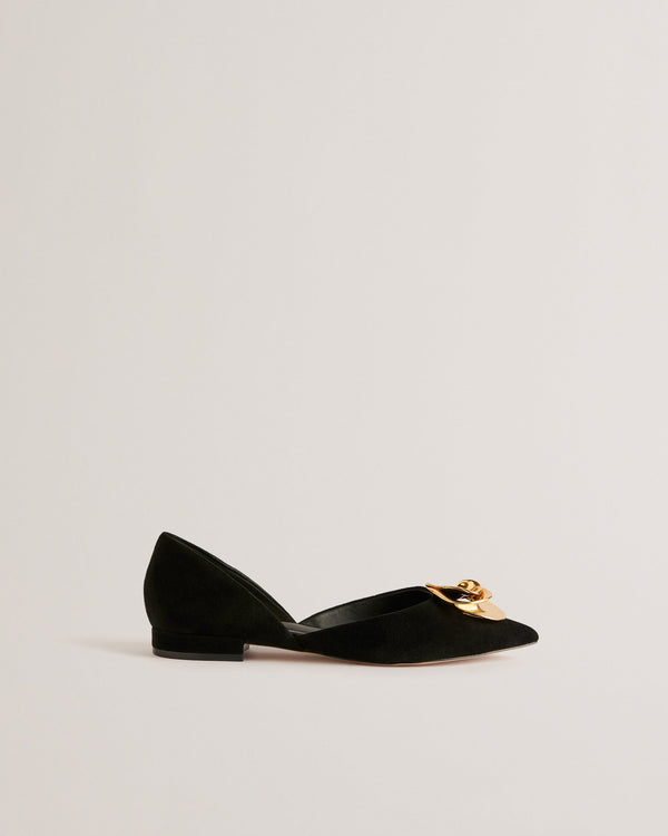 EMAROSE-Shoes-Flat Ballerina Shoe With Rose Applique- Ted Baker Romania